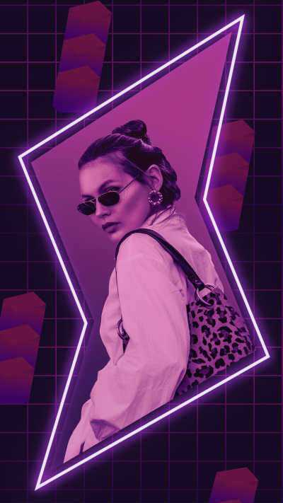 Neon Style Geometry Frame Sunglasses Woman Instagram Story