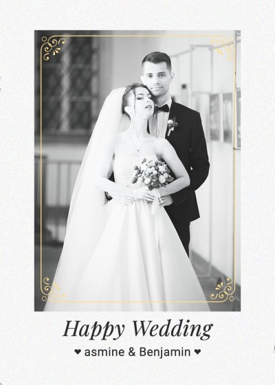 Luxury Style Gold Pattern Frame Element Wedding Greeting card