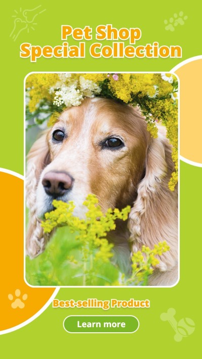 Flower Element Simple Style Pet Product Supplies Promo Ecommerce Story