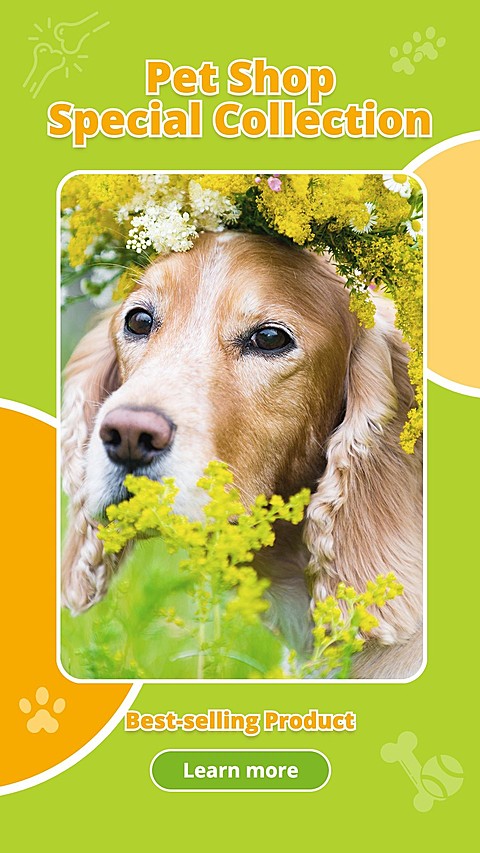 Flower Element Simple Style Pet Product Supplies Promo Ecommerce Story