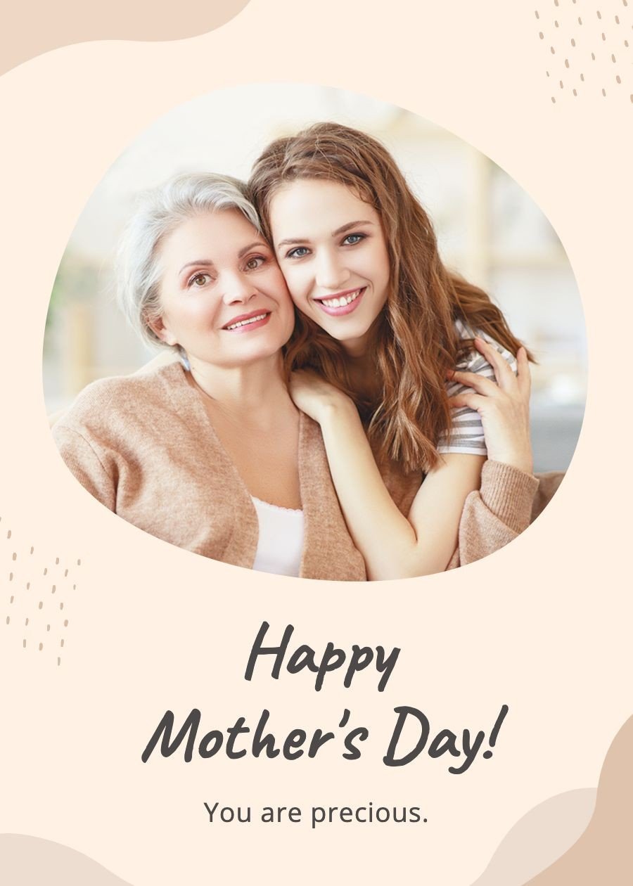 Minimalist Style Color Block Element Goup Photo Mother's day Greeting card