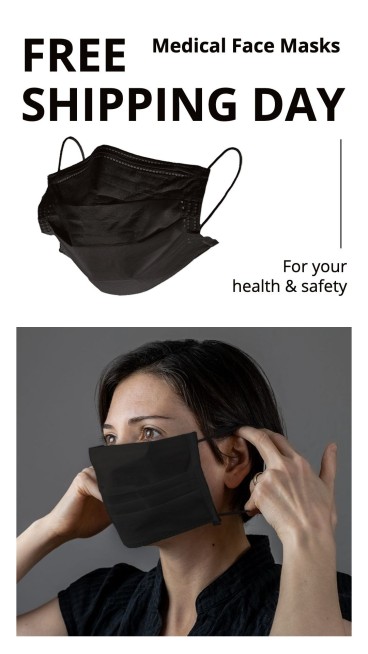 Free Delivery Day Face Masks Sale Promotion Ecommerce Story预览效果