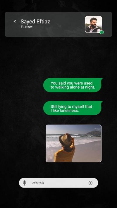 Literary Fashion Style iPhone Chat interface simulation Life Record Instagram story