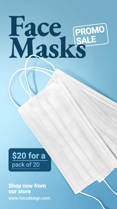 Geometry Element Home Medical Face Mask Sale Promo Discount Ecommerce Story