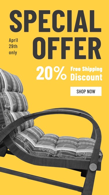 Chair Display Free Delivery Day Home Furniture Sale Promotion Ecommerce Story
