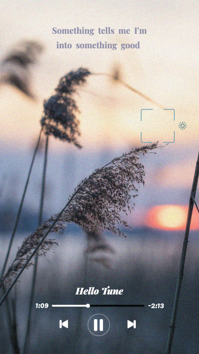 Literary Style Natural Scene Background Music player interface simulation Instagram story