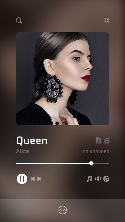Fashion Style Music player interface simulation Instagram story