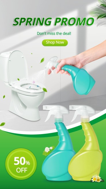 Bathroom Cleanser Home Cleaning Product Discount Sale Promo Discount Ecommerce Story预览效果