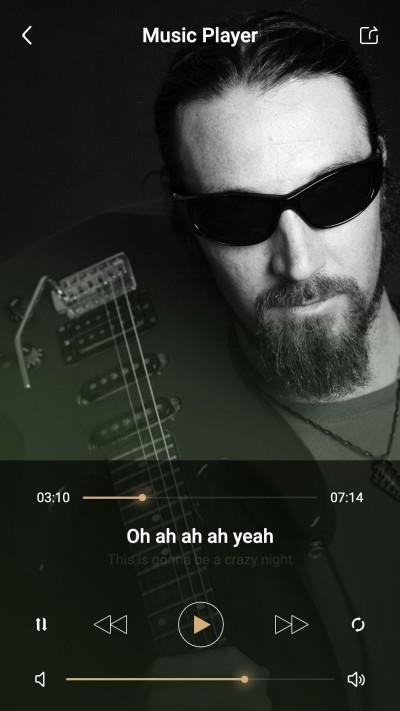 Retro Style Music player interface simulation Cool Glasses Man Instagram story