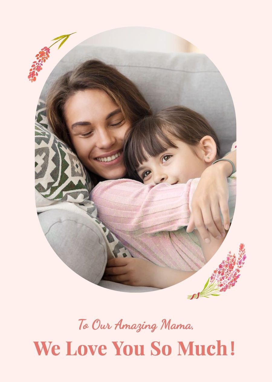 Literary Style Family Group Moment Record Mother's day Greeting card