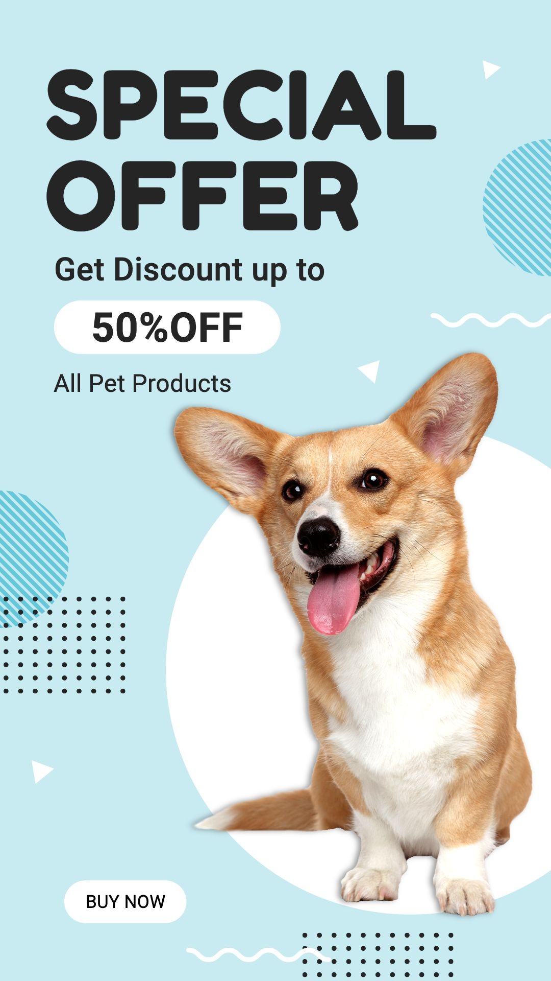Dot Element Simple Style Pet Product Supplies Sale Promo Ecommerce Story预览效果