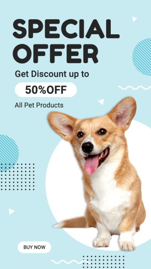Dot Element Simple Style Pet Product Supplies Sale Promo Ecommerce Story
