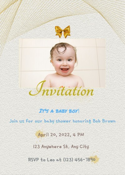 Minimalist Style Skin Texture Background Baby shower invitation