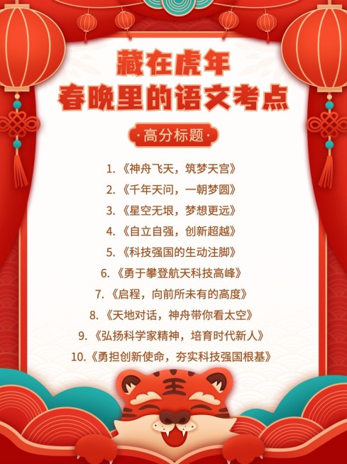 喜庆高考春晚知识合集小红书配图预览效果
