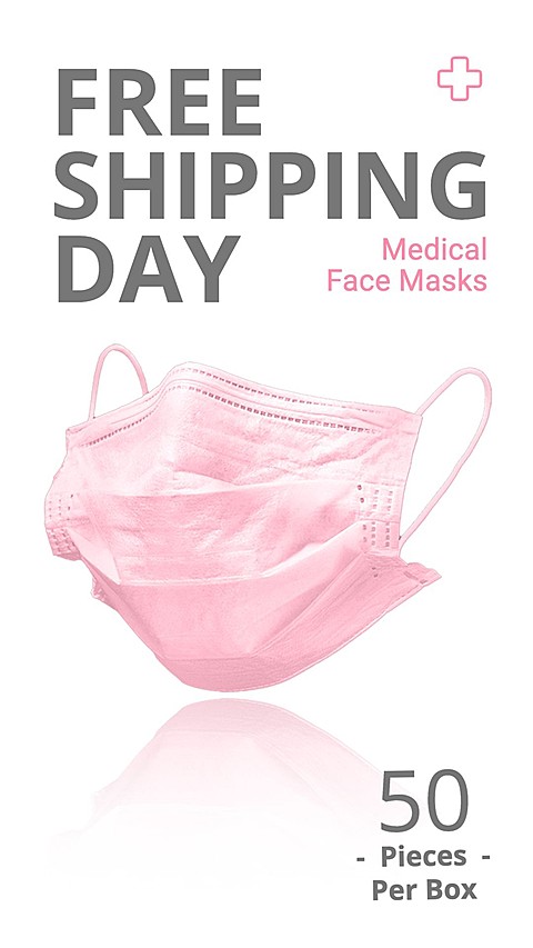 Free Delivery Day Face Masks Sale Promotion Ecommerce Story