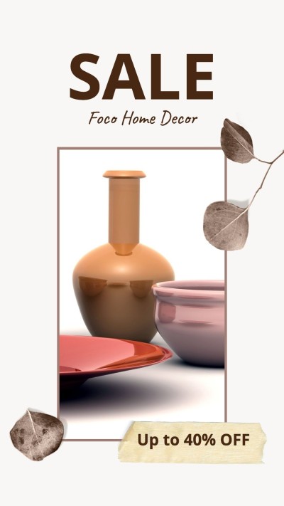 Tape Element Home Decoration Sale Promo Discount Ecommerce Story