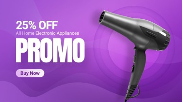 Purple System Hair Dryer Home Electronic Appliance Discount Sale Promo Ecommerce Banner