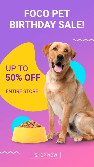 Pet Product Supplies Sale Promo Ecommerce Story