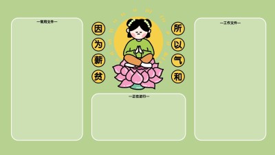 趣味创意打工人电脑分区壁纸