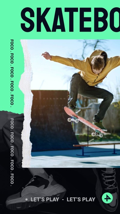 Fashion Style Paper Tear Skate Boy Instagram Story
