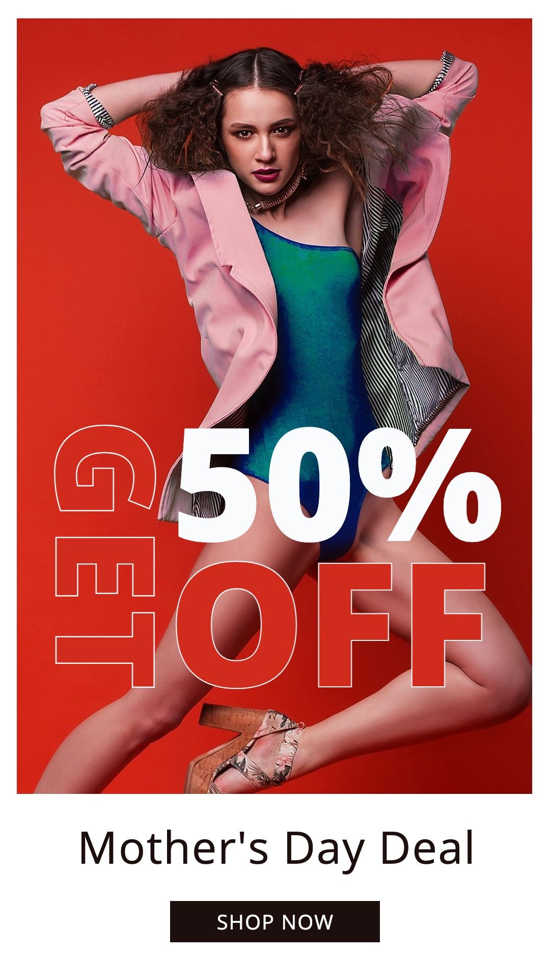Jump Girl Mother's Day Women's Fahion Sale Promotion Ecommerce Story预览效果
