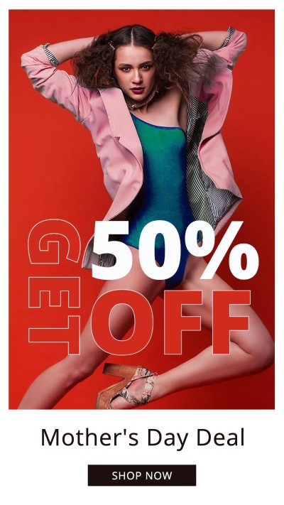 Jump Girl Mother's Day Women's Fahion Sale Promotion Ecommerce Story