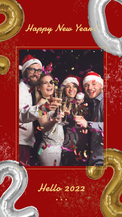 New Year Celebrate Party Group Photo Text Instagram Story