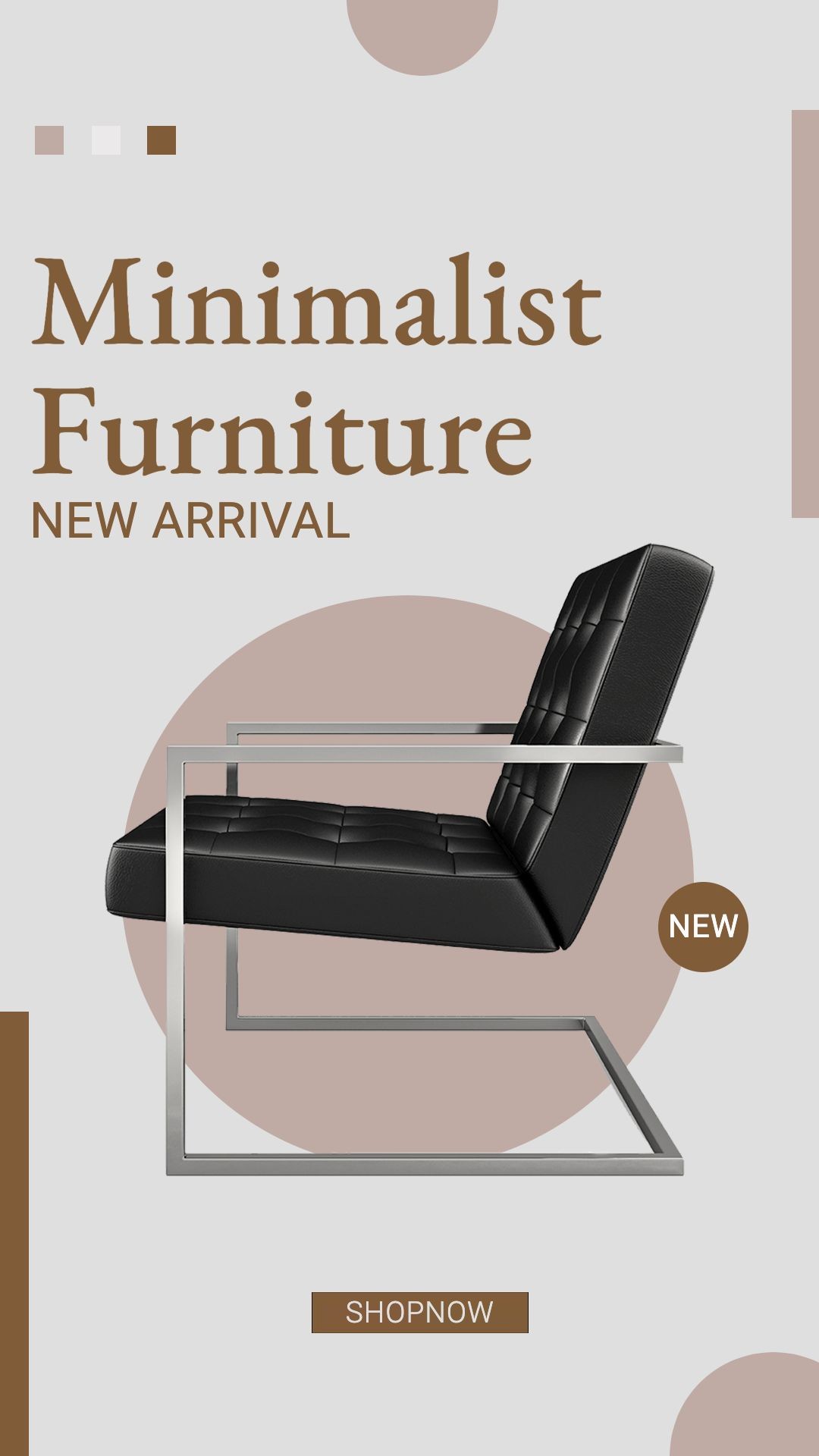 Circle Element Chair Display Simple Style Furniture New Product Arrival Promo Ecommerce Story预览效果