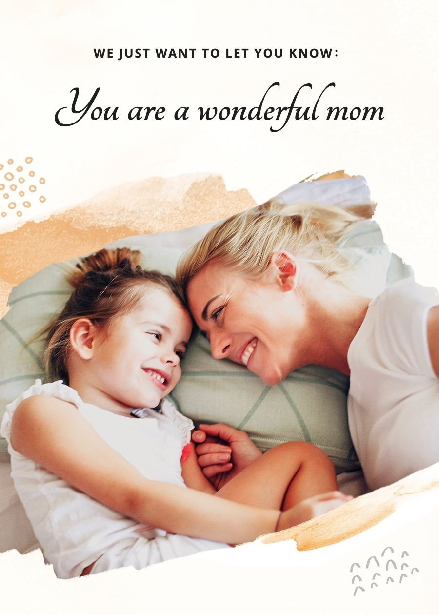 Literary Style Mother's day Watercolor Blcok Element Greeting card