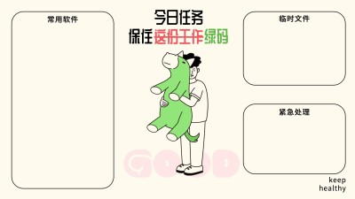 保住绿码趣味打工人电脑分区壁纸