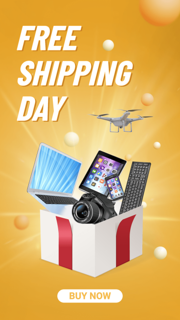 Gift Box Free Delivery Day Home Electronics Sale Promotion Ecommerce Story预览效果
