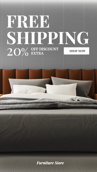 Bed Display Free Delivery Day Home Furniture Sale Promotion Ecommerce Ecommerce Story