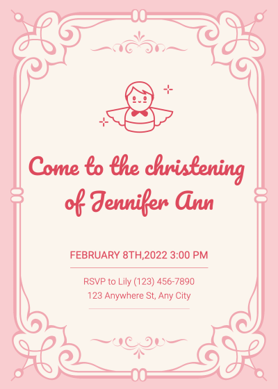 Cute Cartoon Babyshower Ceremony Party Invitation Letter