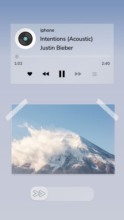 Literary Style Natural Mountain Scene iPhone interface simulation Instagram story