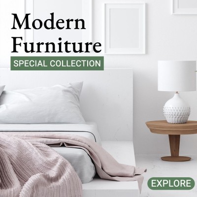 Green Rectangle Furniture Promo Bed Display Ecommerce Product Image