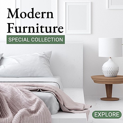 Green Rectangle Furniture Promo Bed Display Ecommerce Product Image