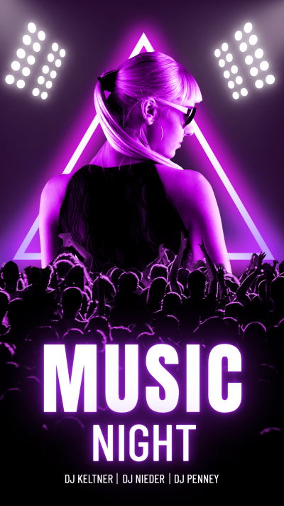 Creative Neon style Music Night Instagram story