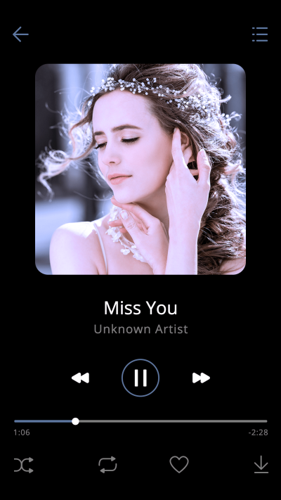 Literary Fresh Style Music player interface simulation Woman Show Instagram story