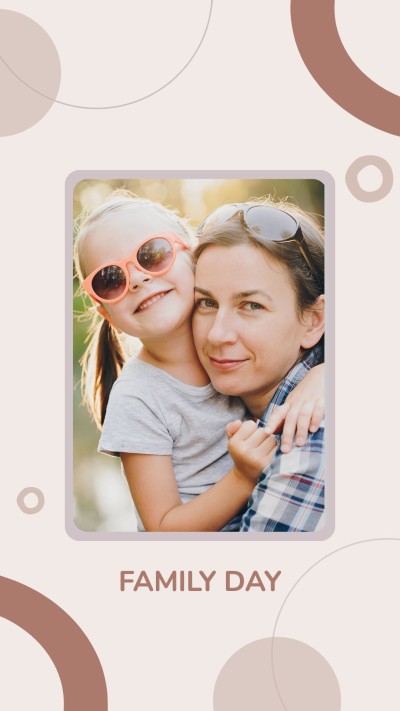 Literary Fresh Style Circle Element Family Moment Record Instagram Story