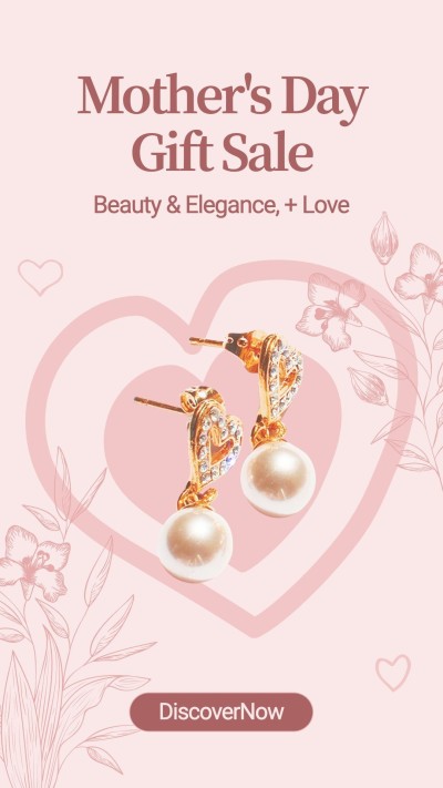 Hand-Painted Love Heart Mother's Day Jewelry Accessories Sale Promotion Ecommerce Story