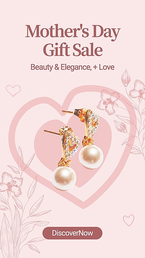 Hand-Painted Love Heart Mother's Day Jewelry Accessories Sale Promotion Ecommerce Story