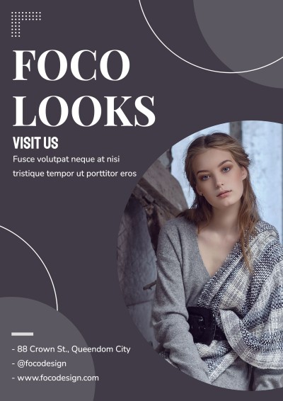 Simple Gray Color Block Women's Fashion Boutique Store Advertising Flyer