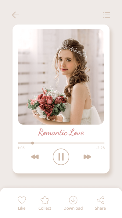 Fresh Style Music player interface simulation Literary Bouquet Girl Instagram  story