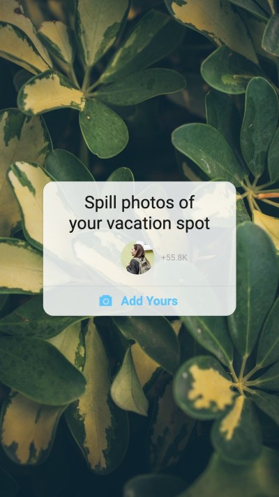 Fashion Green Leaves Background iPhone interface simulation Instagram story
