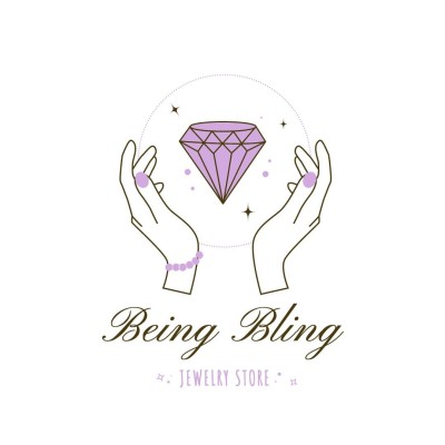Hand Painted Purple Diamond Jewelry Accessories Fashion Logo