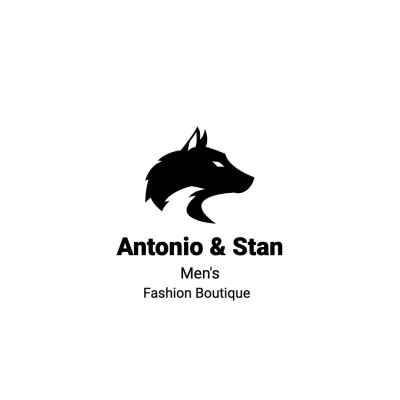 Black Silhouette Wolf Element Men's Fashion Logo