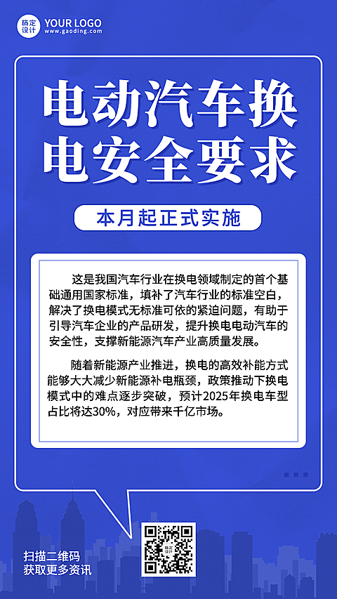 政务民生政策发布套装手机海报