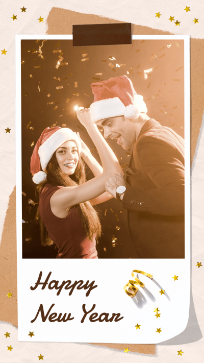 New Year Theme Celebrate Group Photo Text Instagram Story