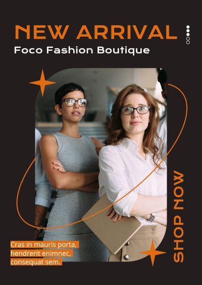 Commercial Orange Ellipse Frame Women's Wear New Arrival  Advertising  Flyer