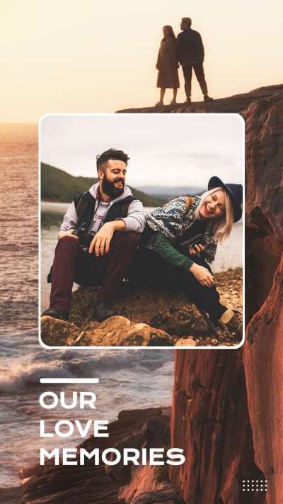 Simple Retro Style Natural Scene Background Couple Moment Record Instagram Story